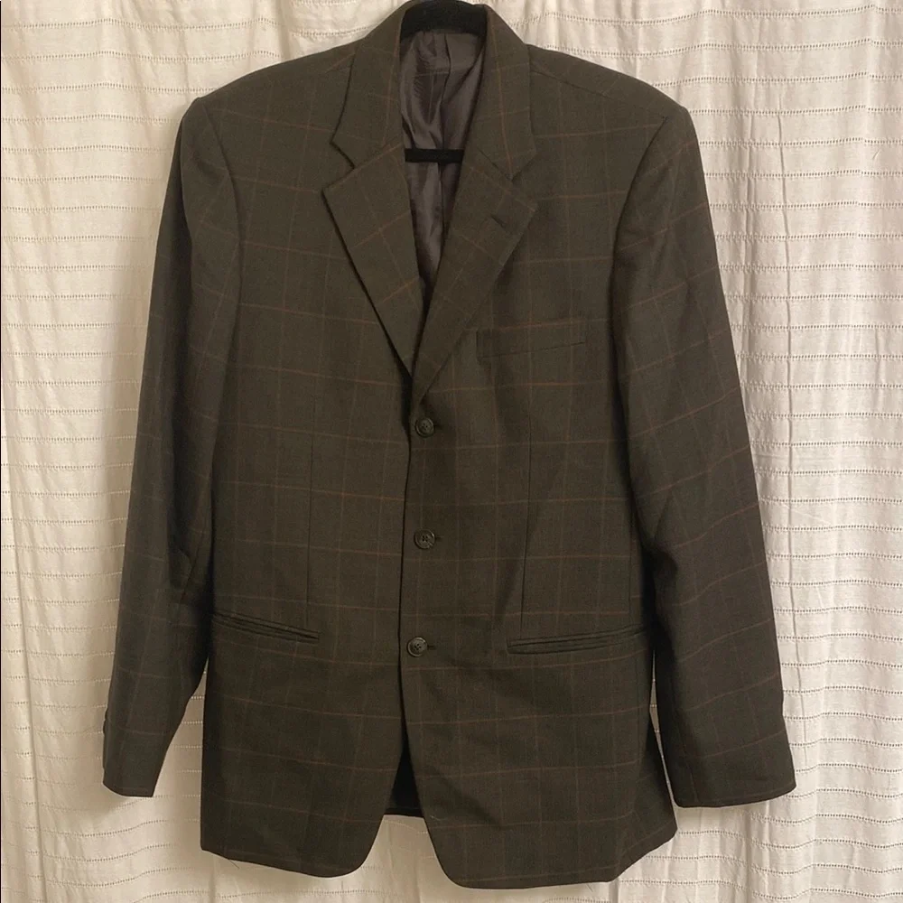 Bespoke Classic Men's Blazer in Brown Checkered Pattern large preppy office